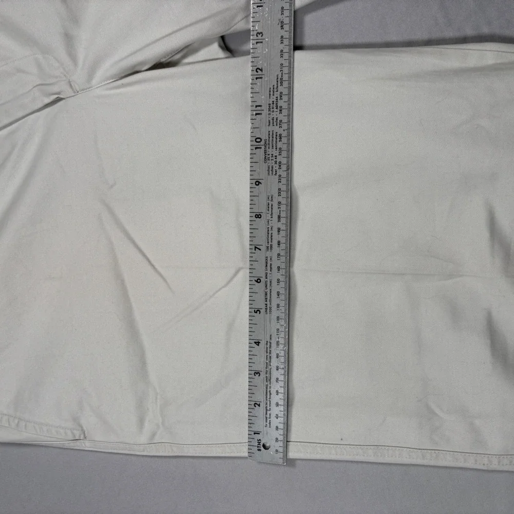 LL Bean Chino Pants Mens 38x34 (fits 37) Stone Khaki Cotton Twill Flat Front